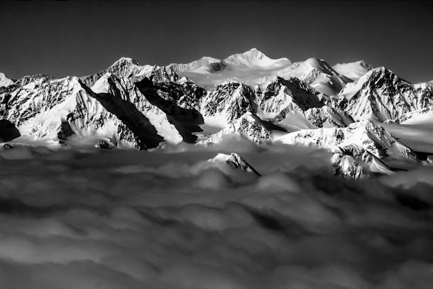 "Above the clouds, Flying from Valdez to Anchorage."