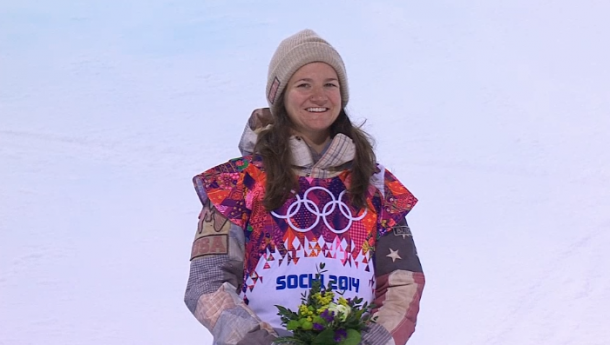 Kelly Clark, all smiles after winning bronze in Sochi