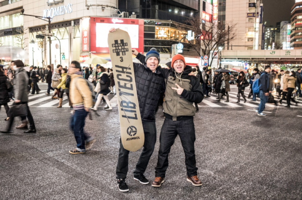 Travis Rice with board #3, beginning its journey in Japan | P: #passitonproject