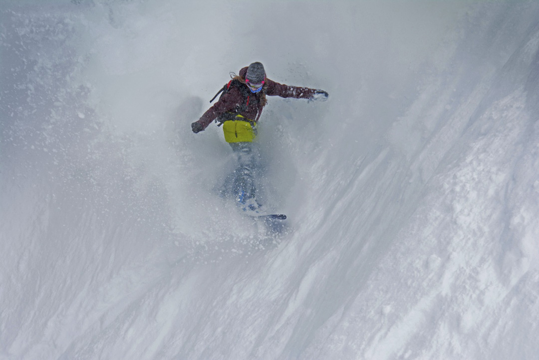 This is one badass mama! Barrett Christy. Photo: Tim Stanford – Snowboard  Magazine