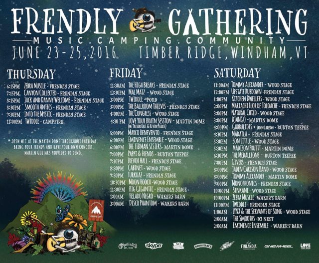 The Frendly Gathering 2016 music lineup