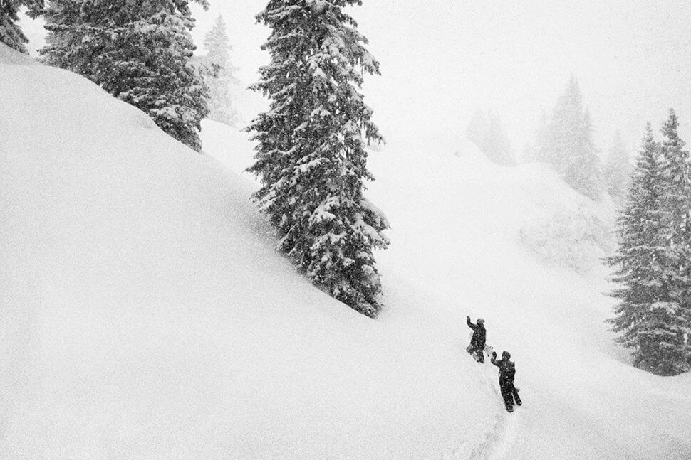 Snowboard Magazine Jerome Tanon Gigi Ruf and Johnnie Paxson