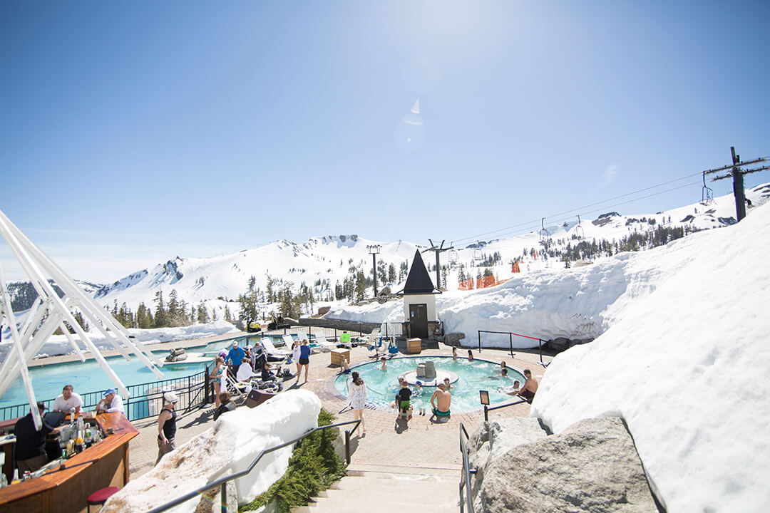 Squaw Valley High Camp Pool and Hot Tub snowboarding California