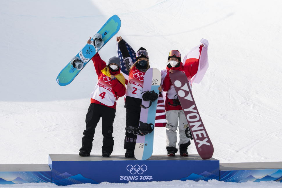 CHloe Kim Podium beijing 2022 Winter Olympics