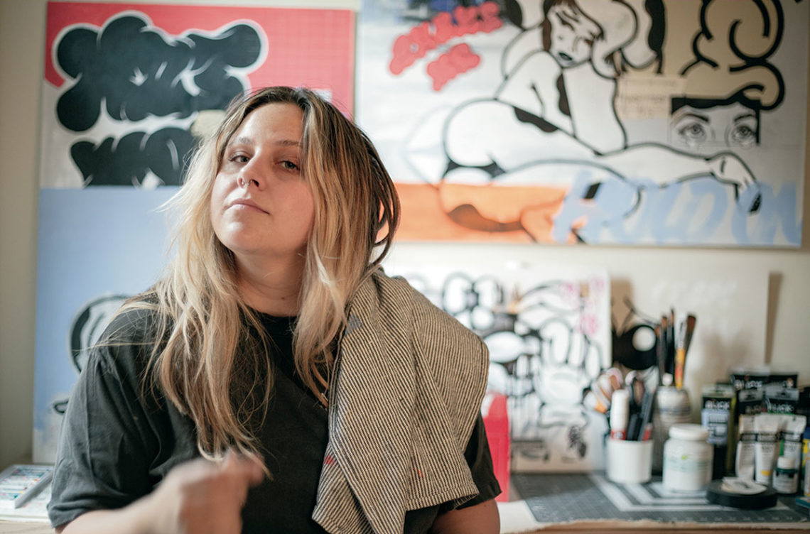 artist Cheyne Brooking in her studio