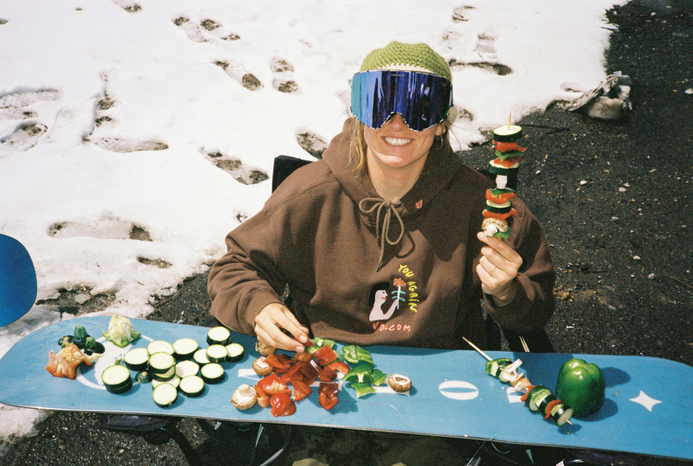 Backcountry cooking, dining snowboarding 