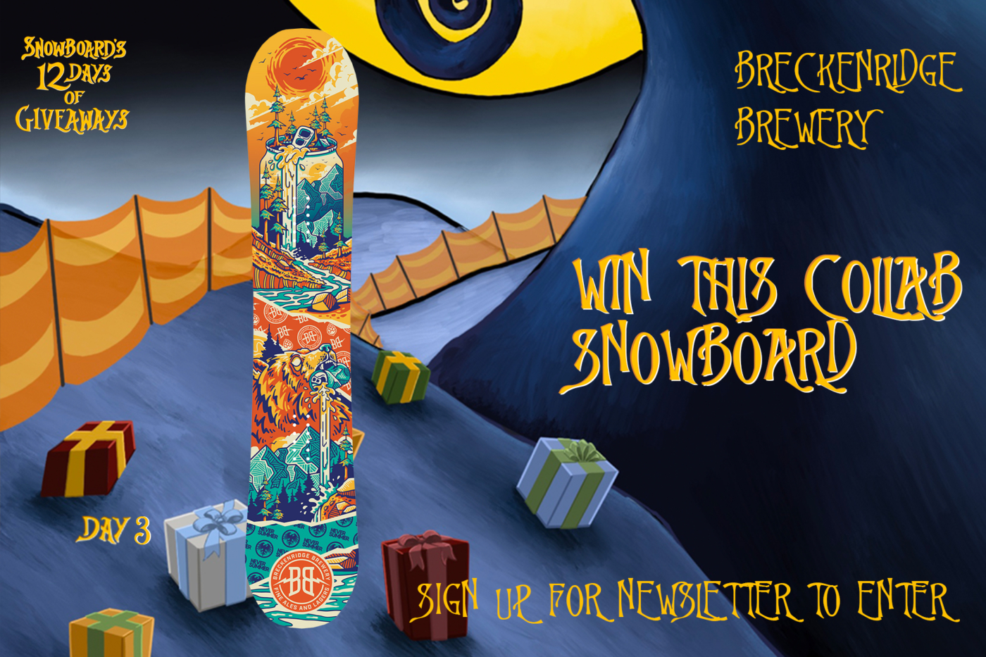 Breckendrige Brewery NEver Summer Snowboard Giveaway